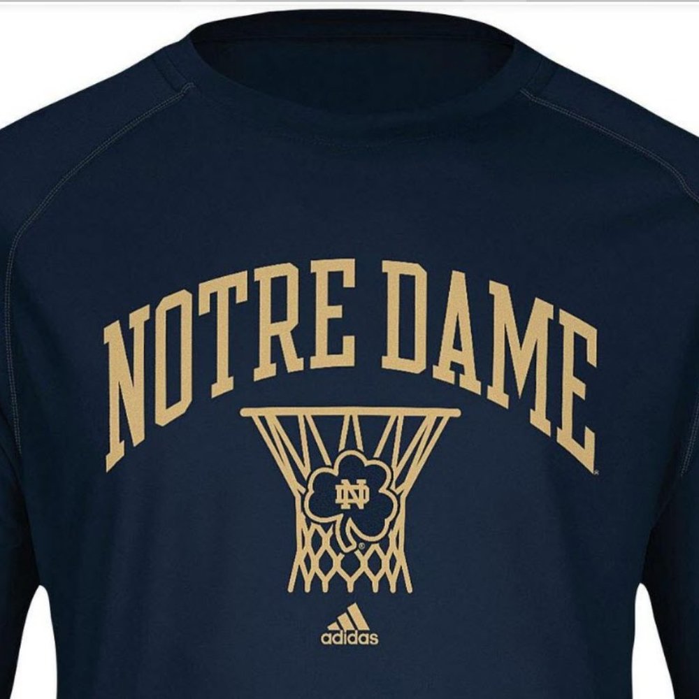 Adidas Men's Notre Dame Courtside Climalite Tee - Picture 2 of 3